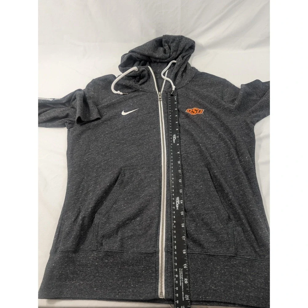 Oklahoma State Cowboys Hoodie Women  Gray Nike Full Zip NCAA Long Sleeve Large‎